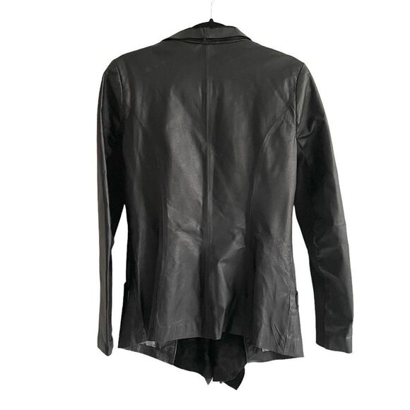 DANIER leather open front blazer jacket suede shawl collar black XS - Picture 6 of 15